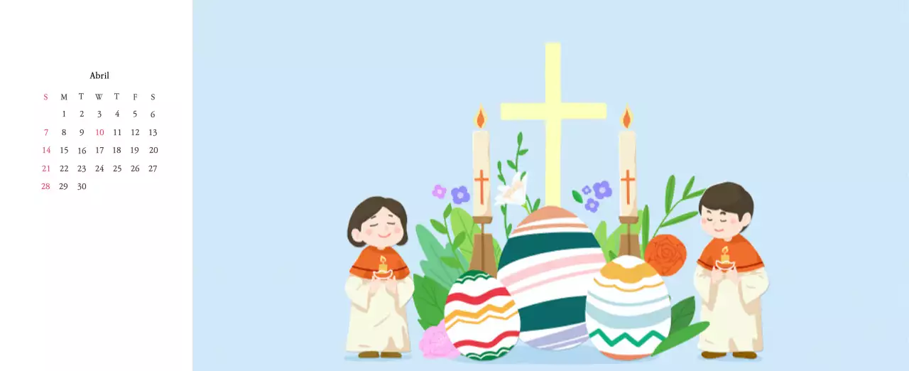 Colores cálidosIglesias con simpáticas ilustraciones