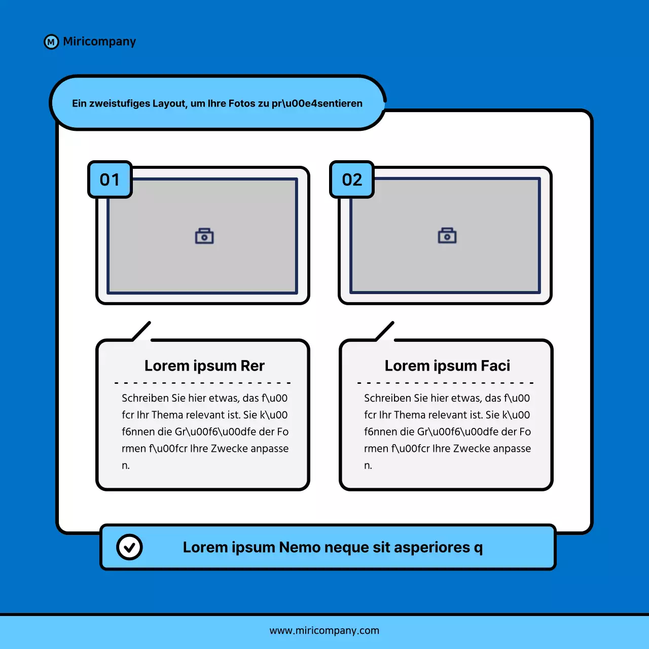 Minimalistischer Vorschlag für ein Geschäftsfeld in Blau und Hellblau