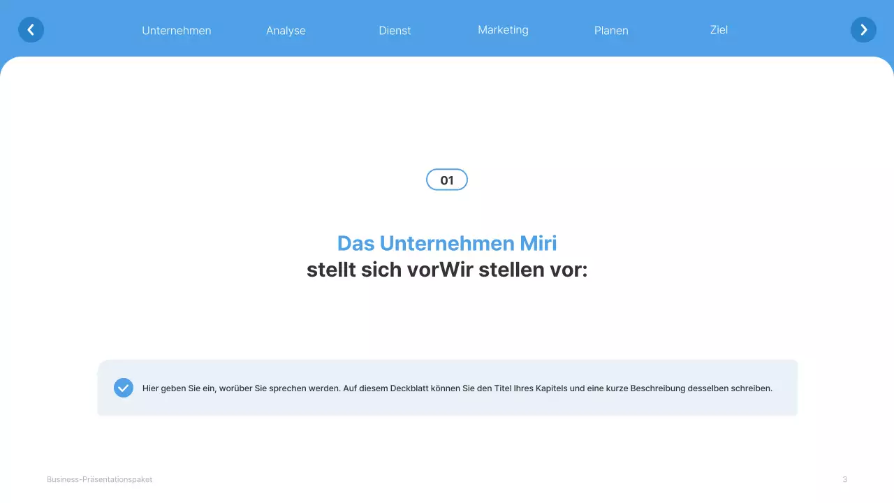 Einfache weiße und hellblaue Website Firmenprofil