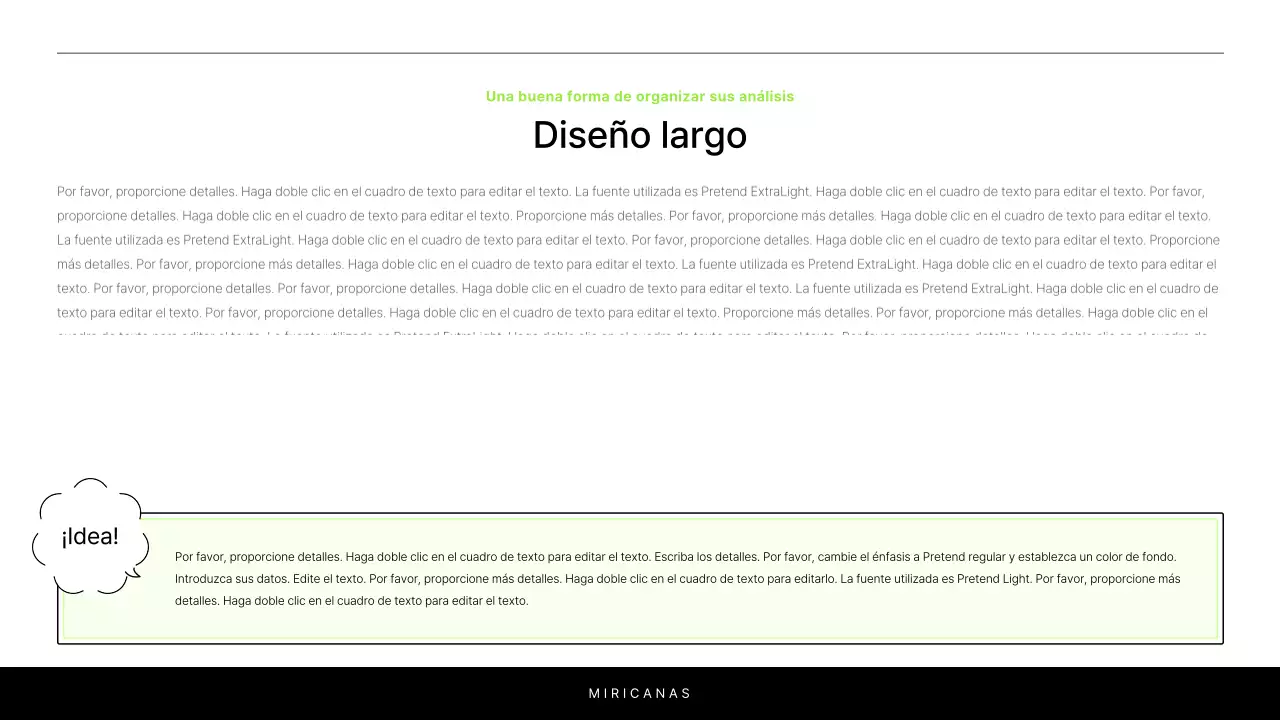 Un sencillo informe en blanco y chartreuse para presentar un proyecto