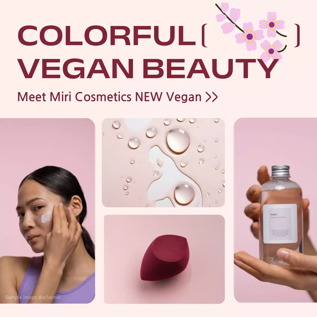 A simple pink cosmetics ad