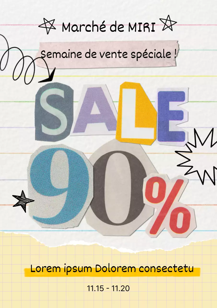 Promouvoir une remise vintage en jaune et mauve