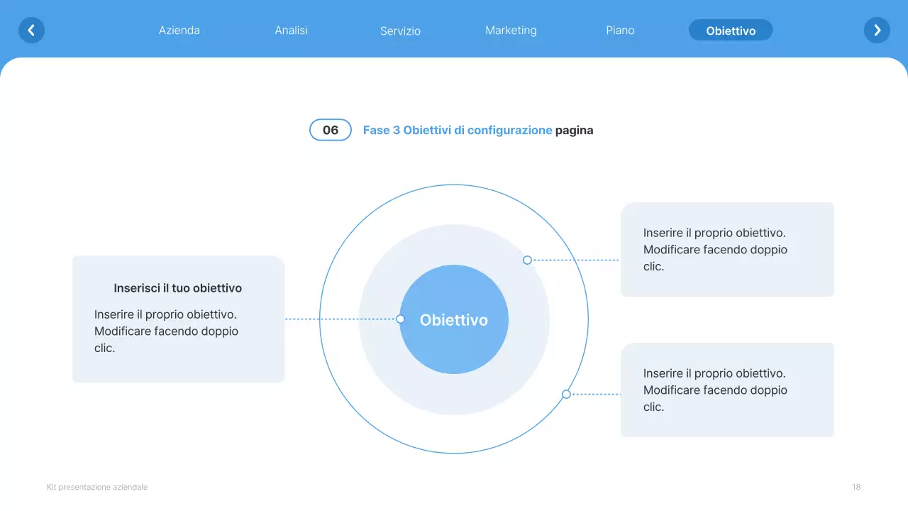 Profilo aziendale semplice in bianco e azzurro