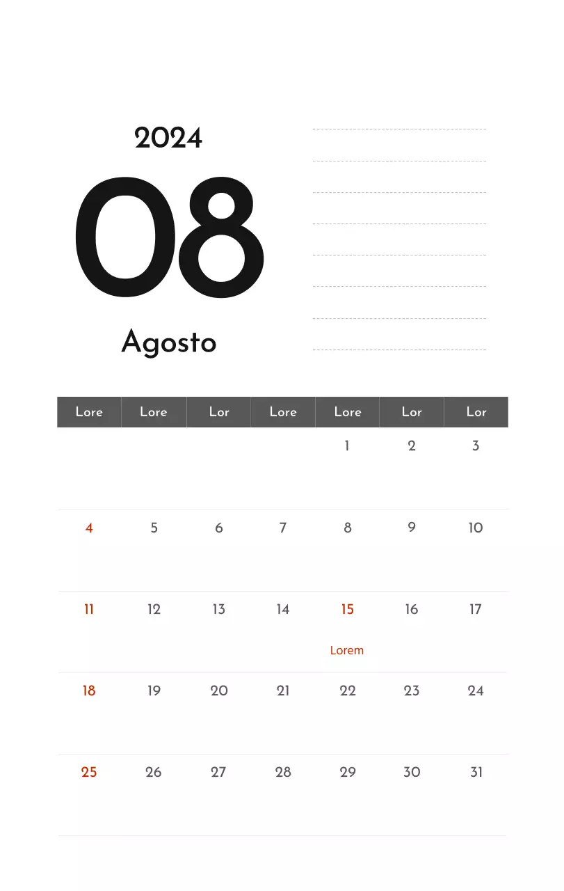 Un semplice calendario aziendale in grigio