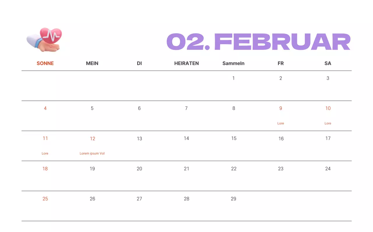 Ein festliches Krankenhaus mit Illustrationen zum Thema Gesundheit und Familie und farbenfrohen Akzenten