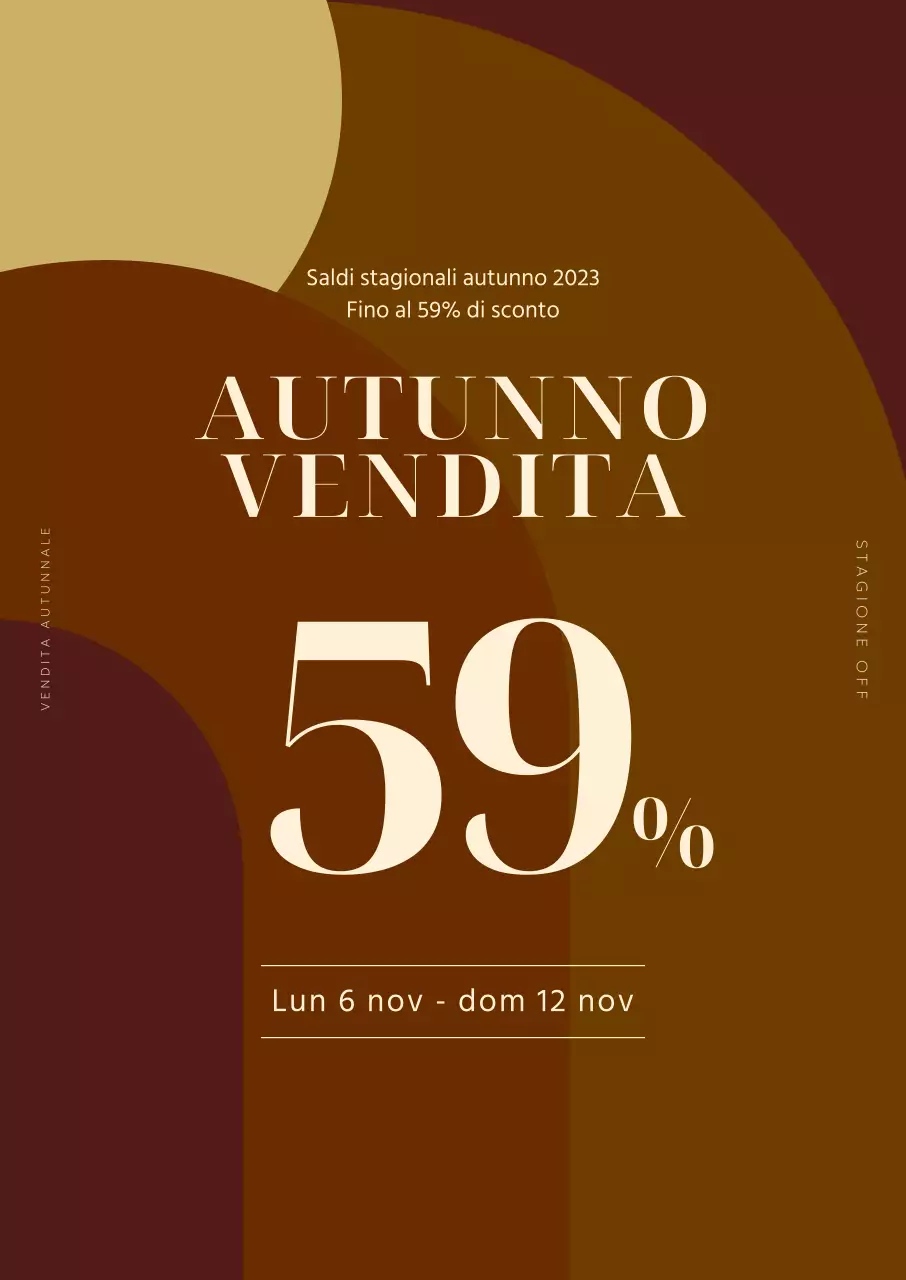 Calma autunnale con toni marroni Sconti in evidenza su uno sfondo grafico Promozione autunnale