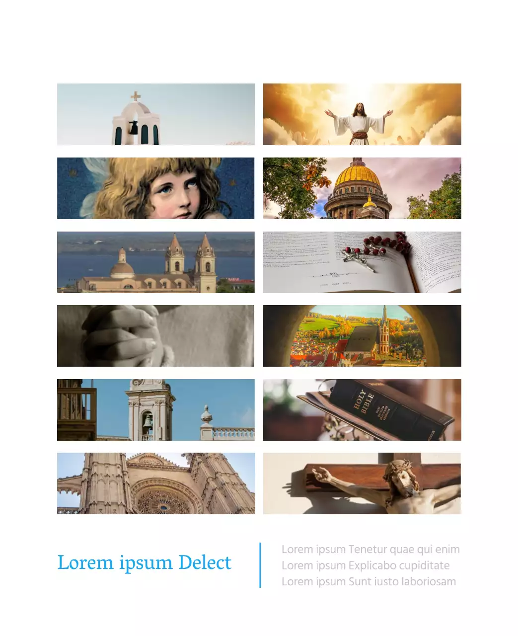 Calendario ecclesiastico blu di concezione moderna