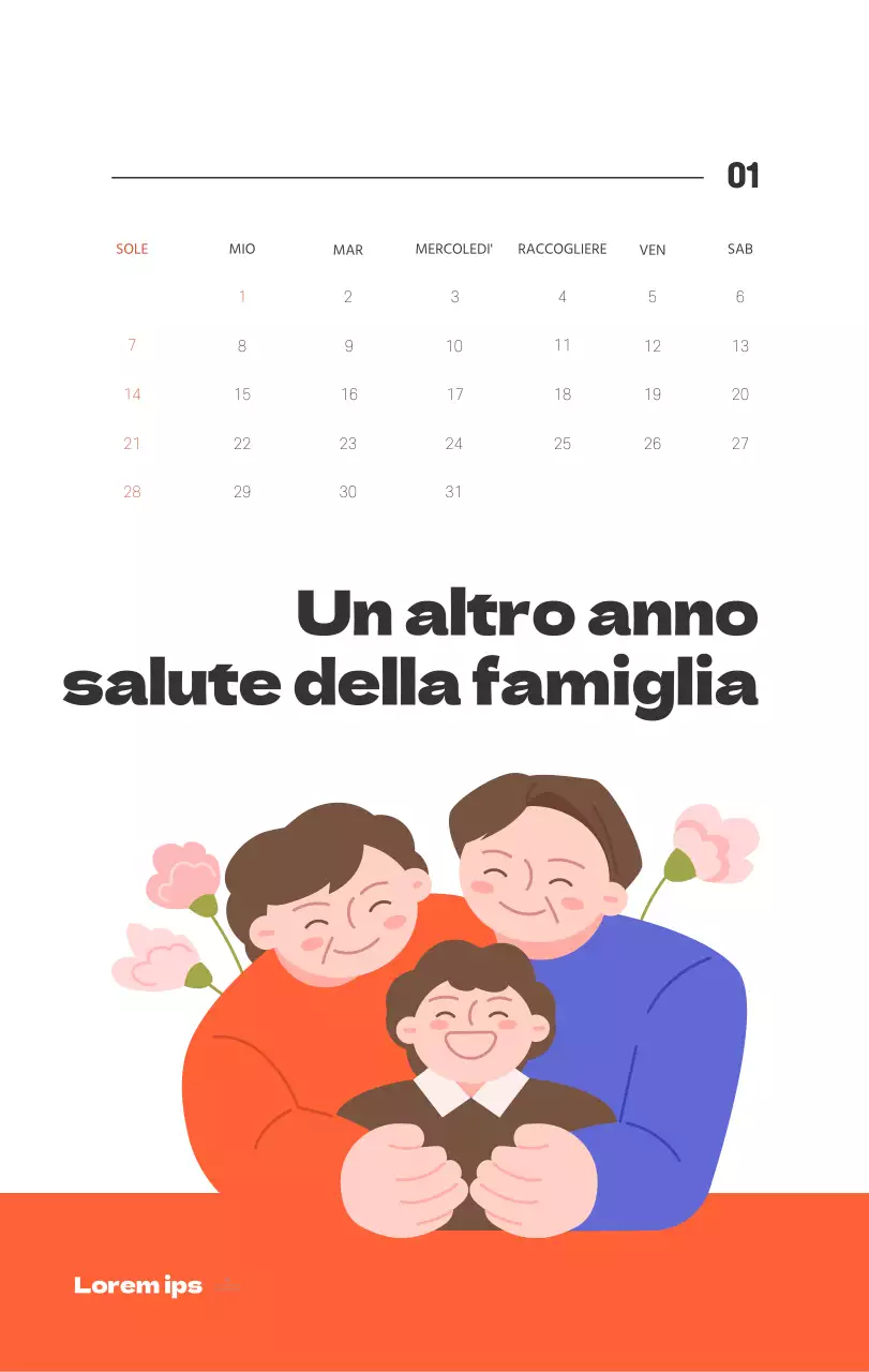 Un ospedale festivo con illustrazioni a tema salute e famiglia e accenti colorati