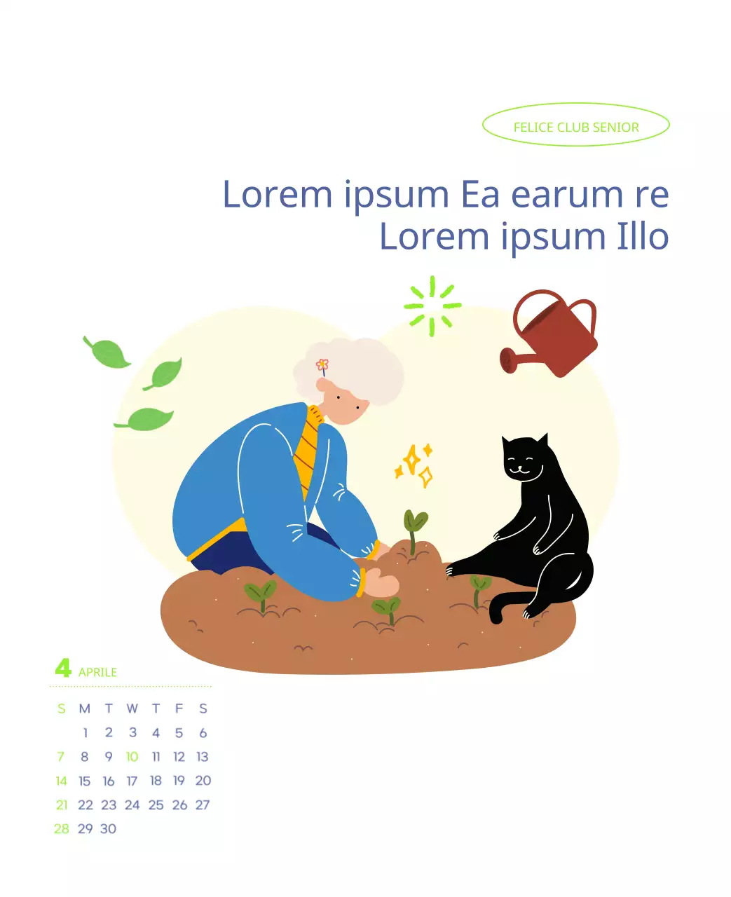 Calendario di lavoro con splendide illustrazioni