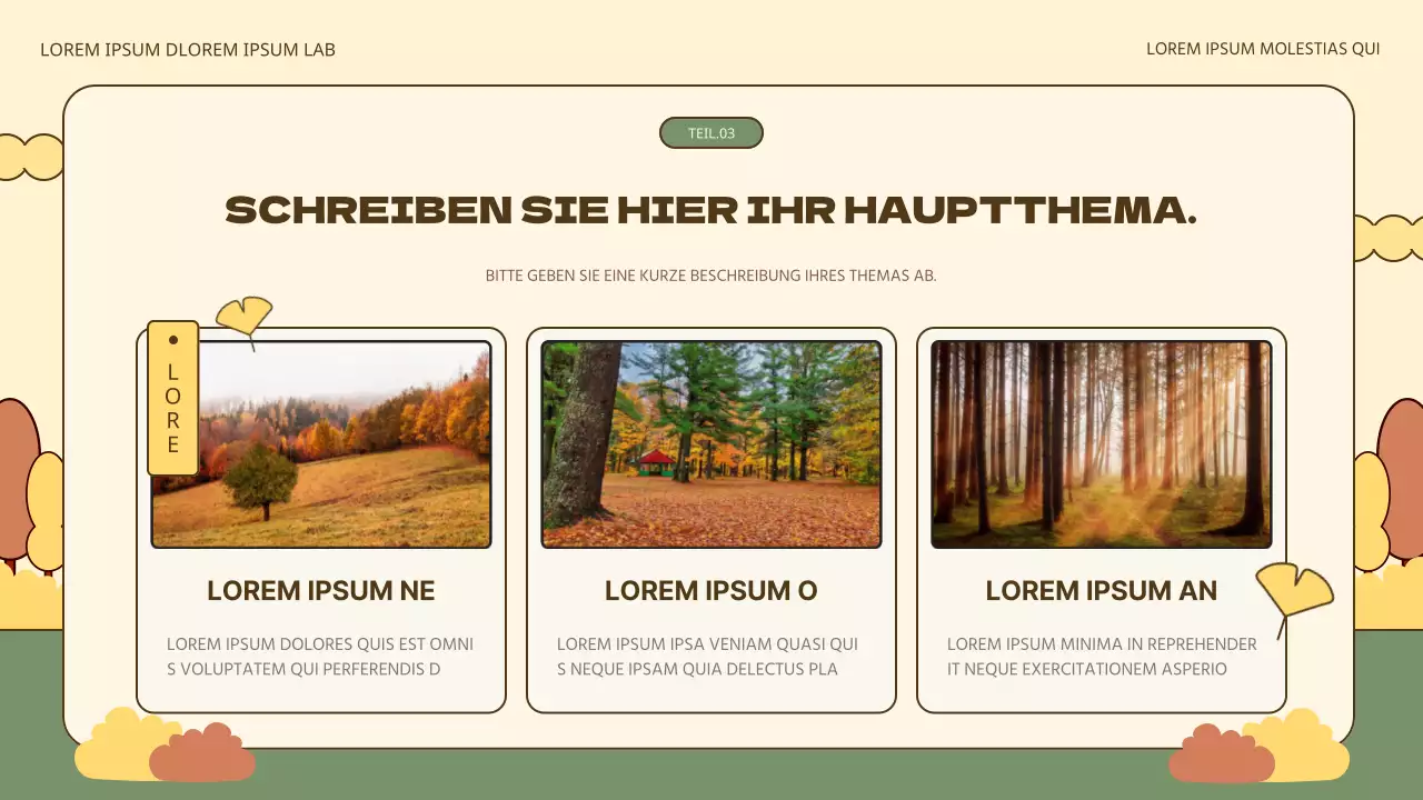 Fördern Sie natürliche Herbstfeste in Gelb und Khaki