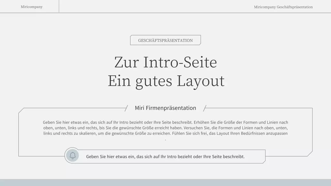 Ein einfacher, emotionaler Geschäftsbericht in Hellblau und Weiß