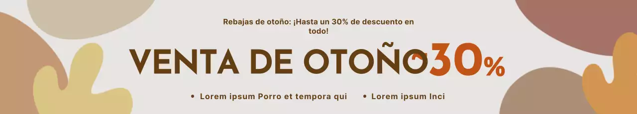 Autumnal in brown tones A clean discount highlight with graphic elements Promoción de otoño