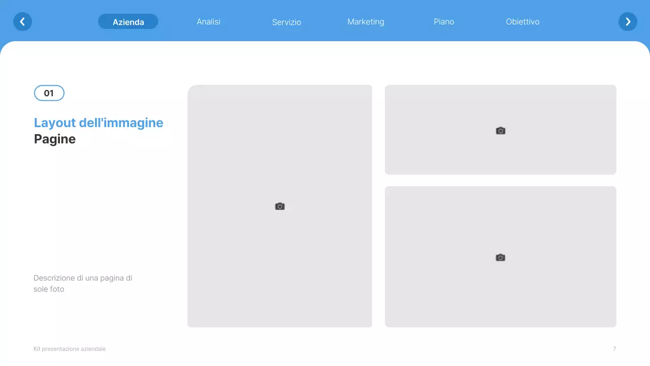 Profilo aziendale semplice in bianco e azzurro