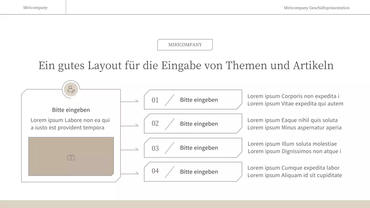 Ein einfacher, emotionaler Geschäftsbericht in Braun und Weiß