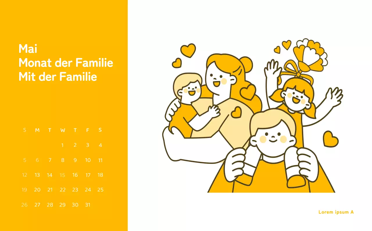 Ein Kalender mit farbenfrohen und emotionalen Illustrationen