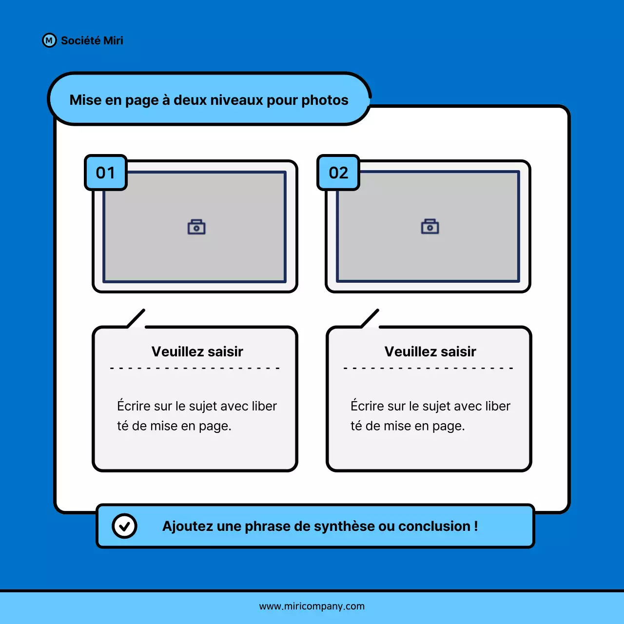 Proposition minimaliste de pitch d'entreprise en bleu et bleu clair