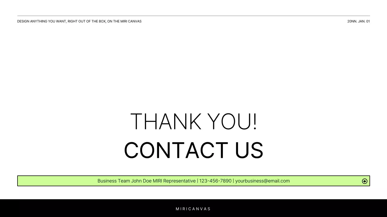 A simple white and chartreuse report to introduce your project