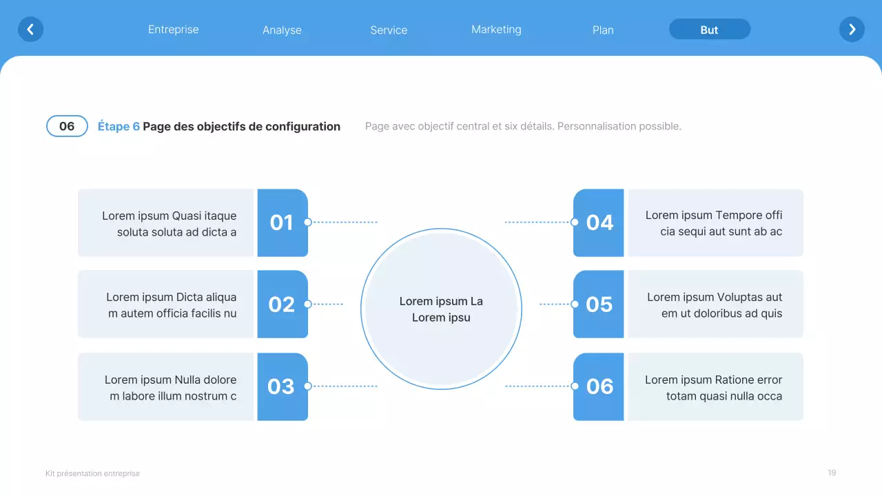 Site web simple, blanc et bleu clair, profil d'entreprise