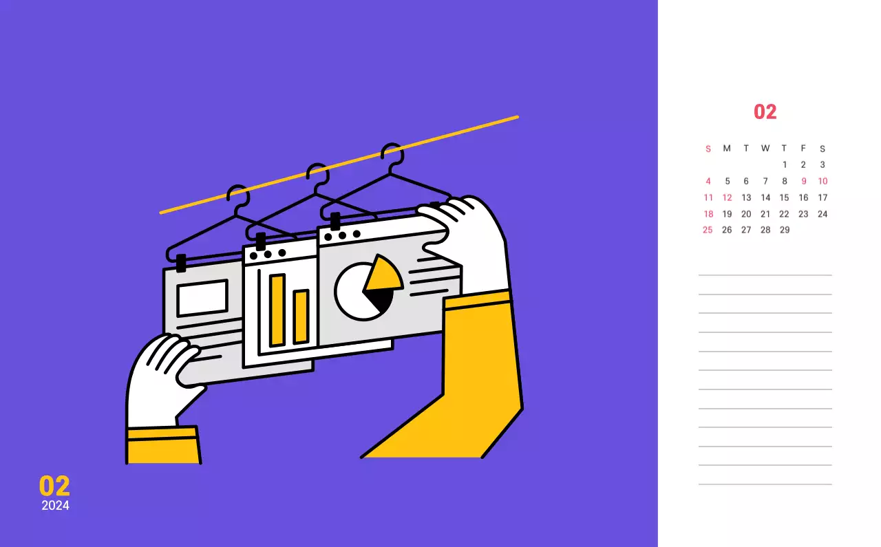 Illustrazione di linee pulite su sfondo viola