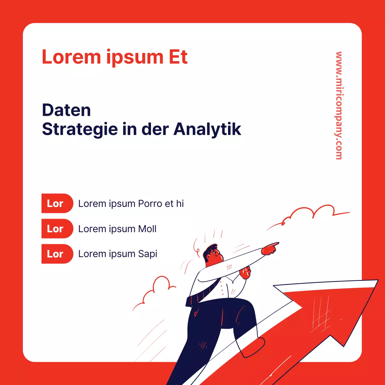 Werbung für einen hübschen Daten-Workshop in Rot und Marineblau