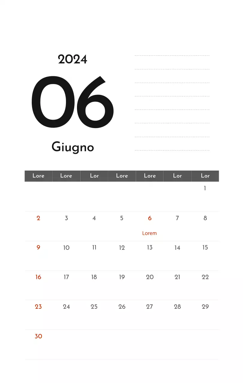 Un semplice calendario aziendale in grigio