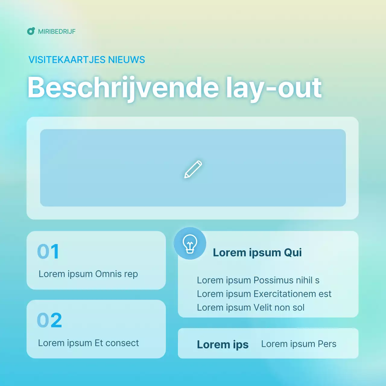 Een eenvoudige zakelijke nieuwsbriefgids in lichtblauw en mintgroen