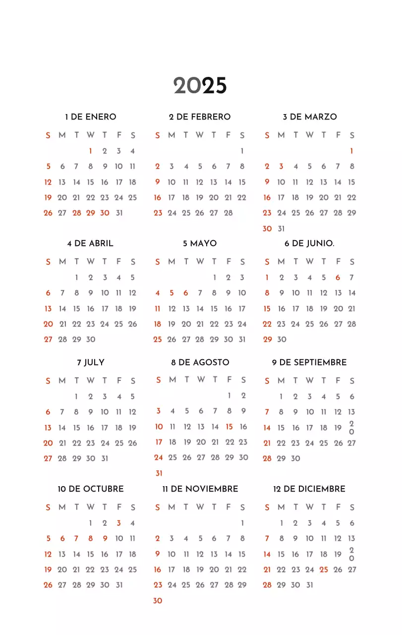 Un sencillo calendario corporativo en gris