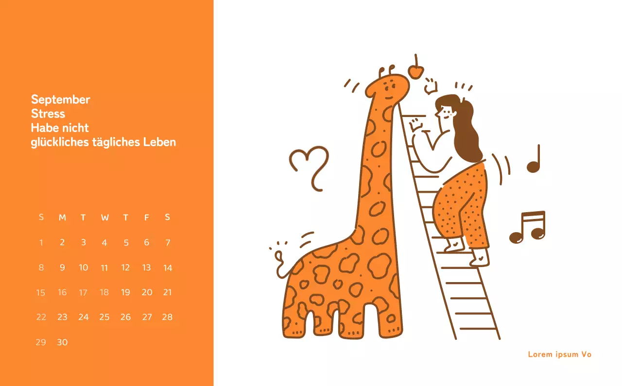 Ein Kalender mit farbenfrohen und emotionalen Illustrationen