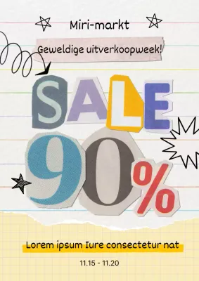 Promoot een vintage korting in geel en mauve