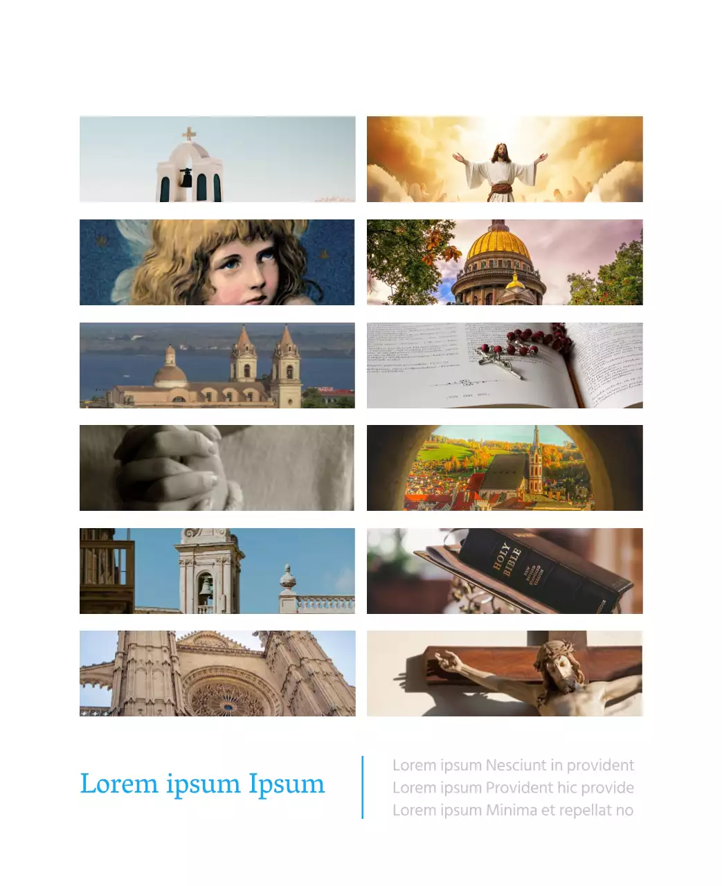 Calendario eclesiástico azul de concepto moderno