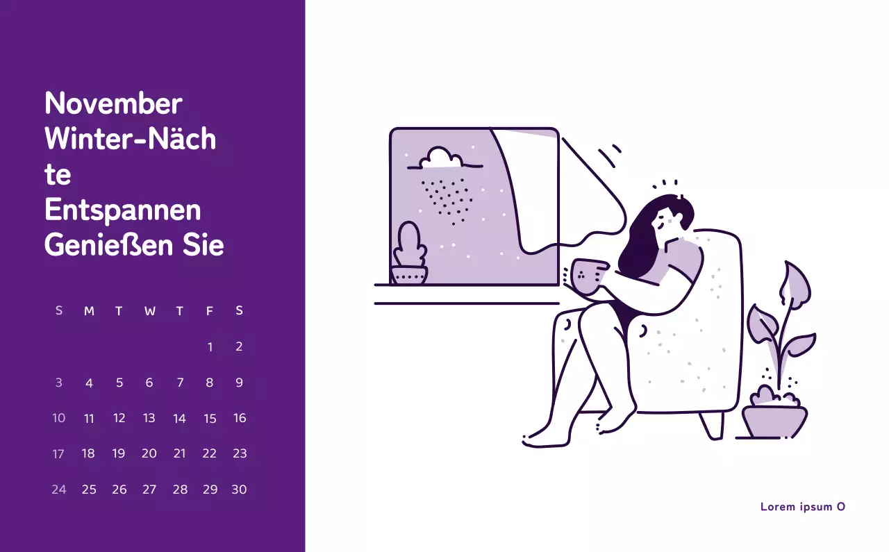 Ein Kalender mit farbenfrohen und emotionalen Illustrationen