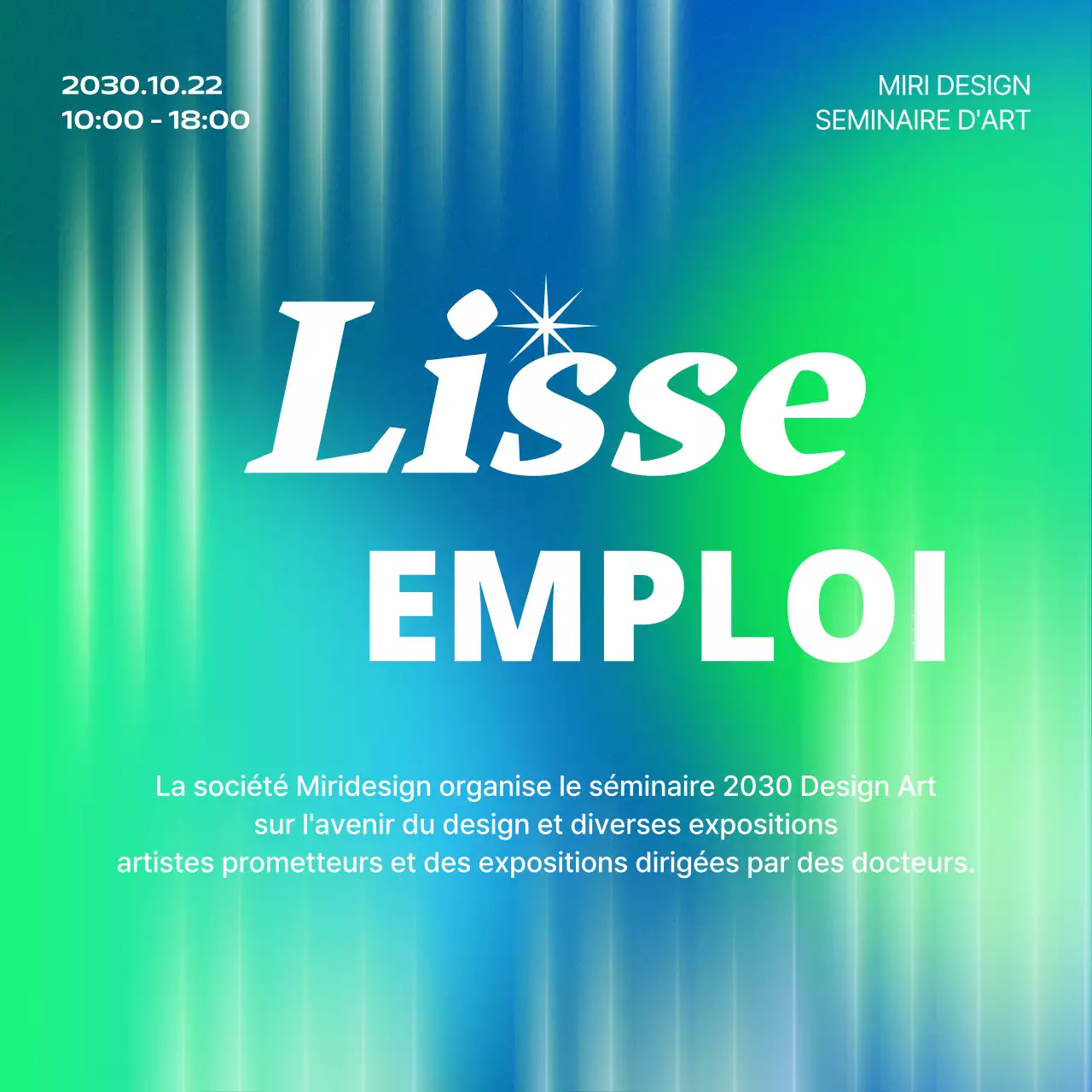 Promouvoir des séminaires d'art en cybernétique bleue et chartreuse