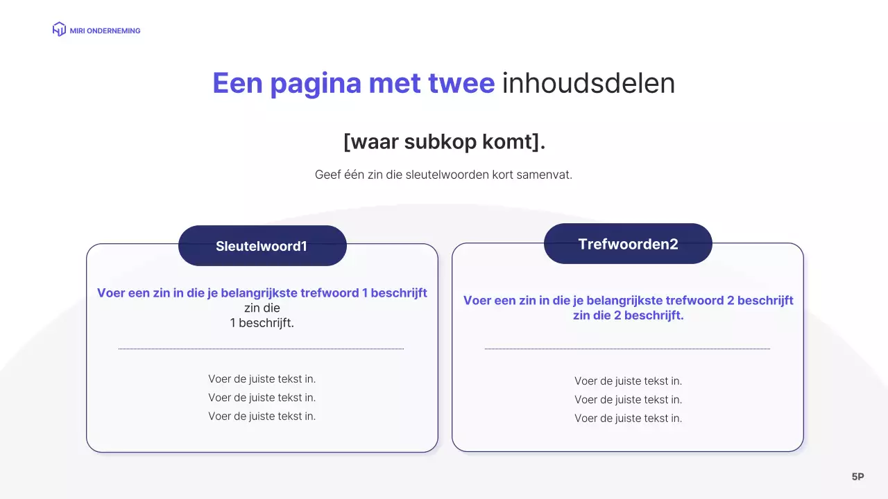 Een eenvoudig blauw opgemaakt bedrijfsprofiel