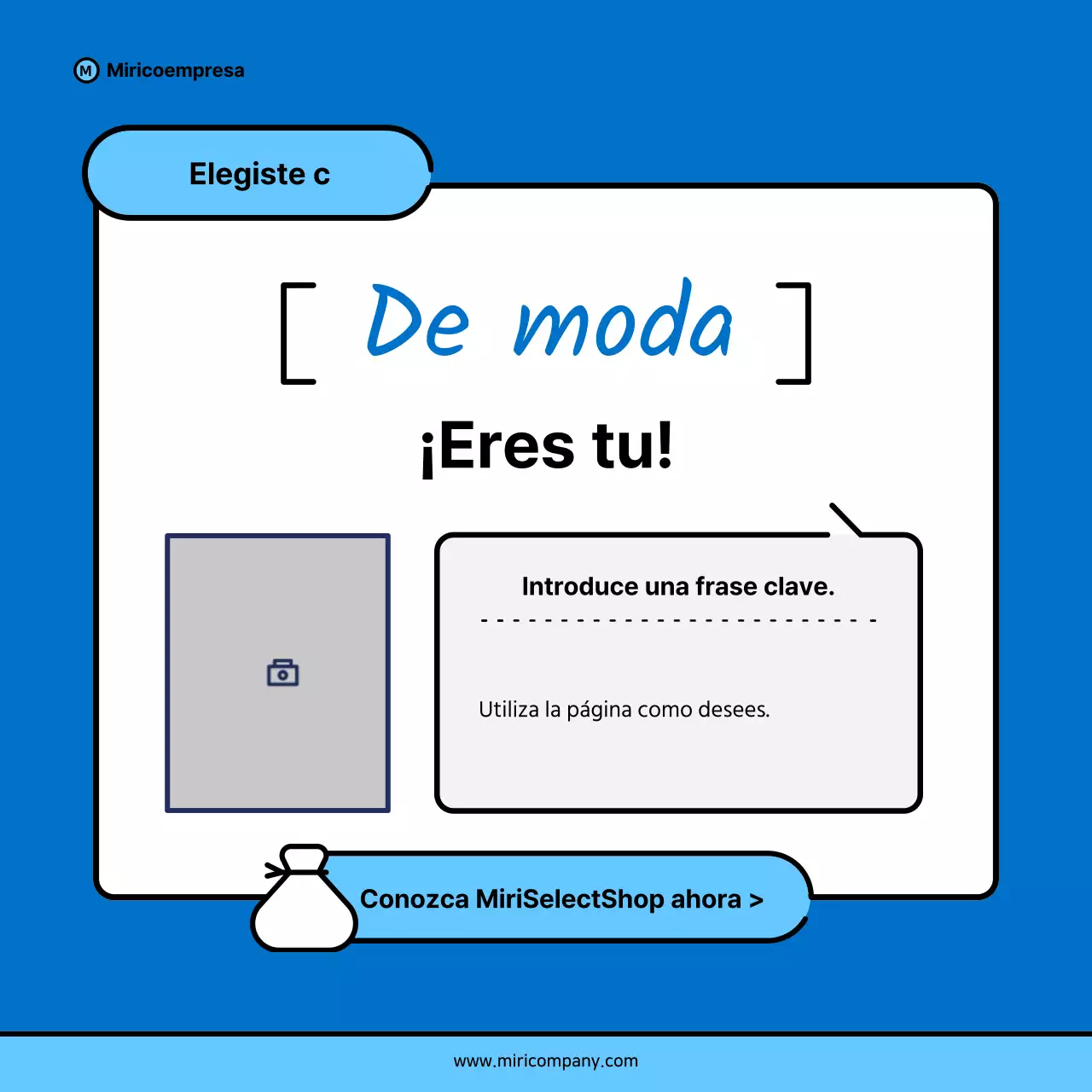 Propuesta minimalista de discurso empresarial en azul y azul claro