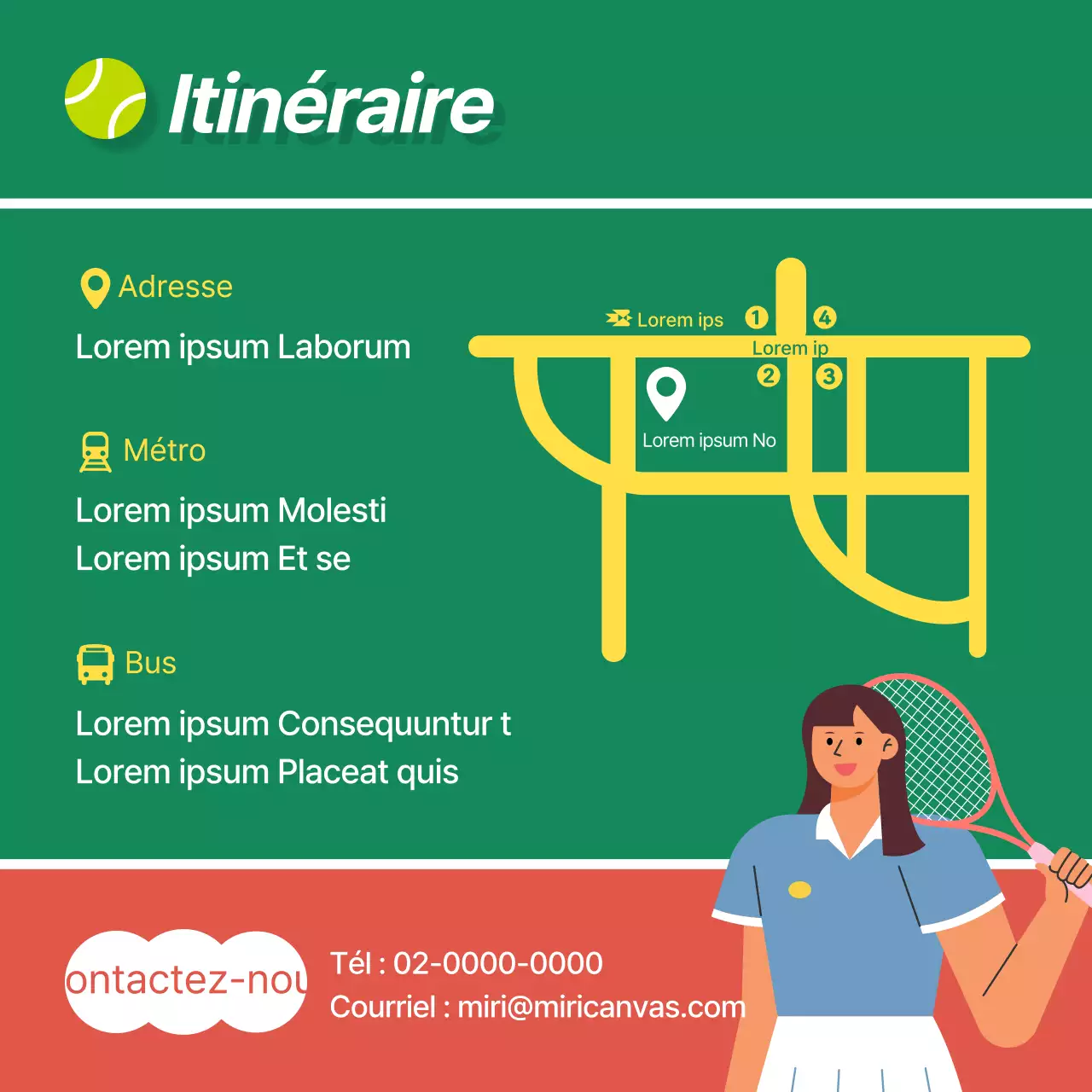 Promouvoir l'adhésion à un club de tennis moderne en vert et en brun