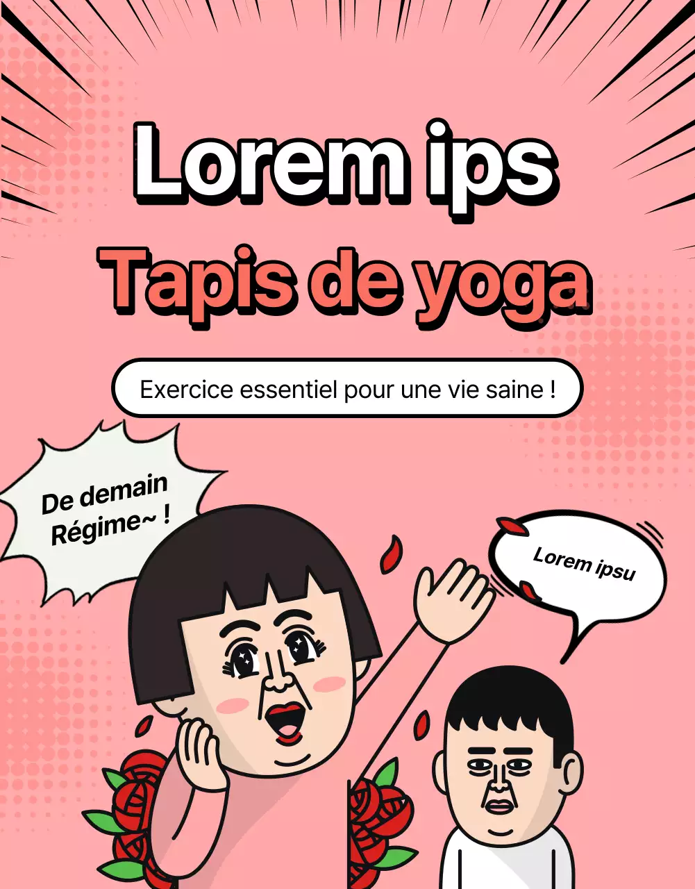 Promouvoir un tapis de yoga rose qui donne le vertige