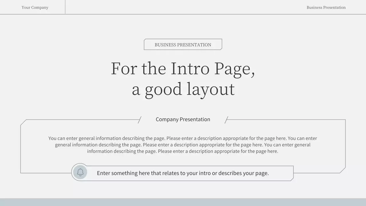 Simple, emotional business report in light blue and white