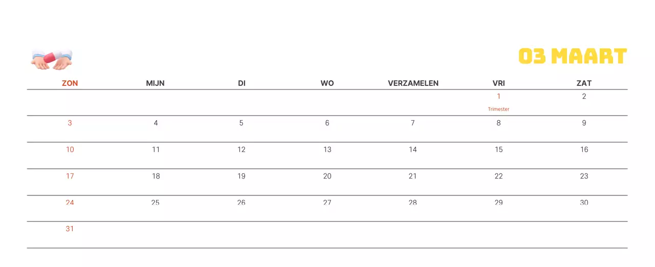 Een feestelijk ziekenhuis met illustraties met gezondheids- en gezinsthema's en kleurrijke accenten