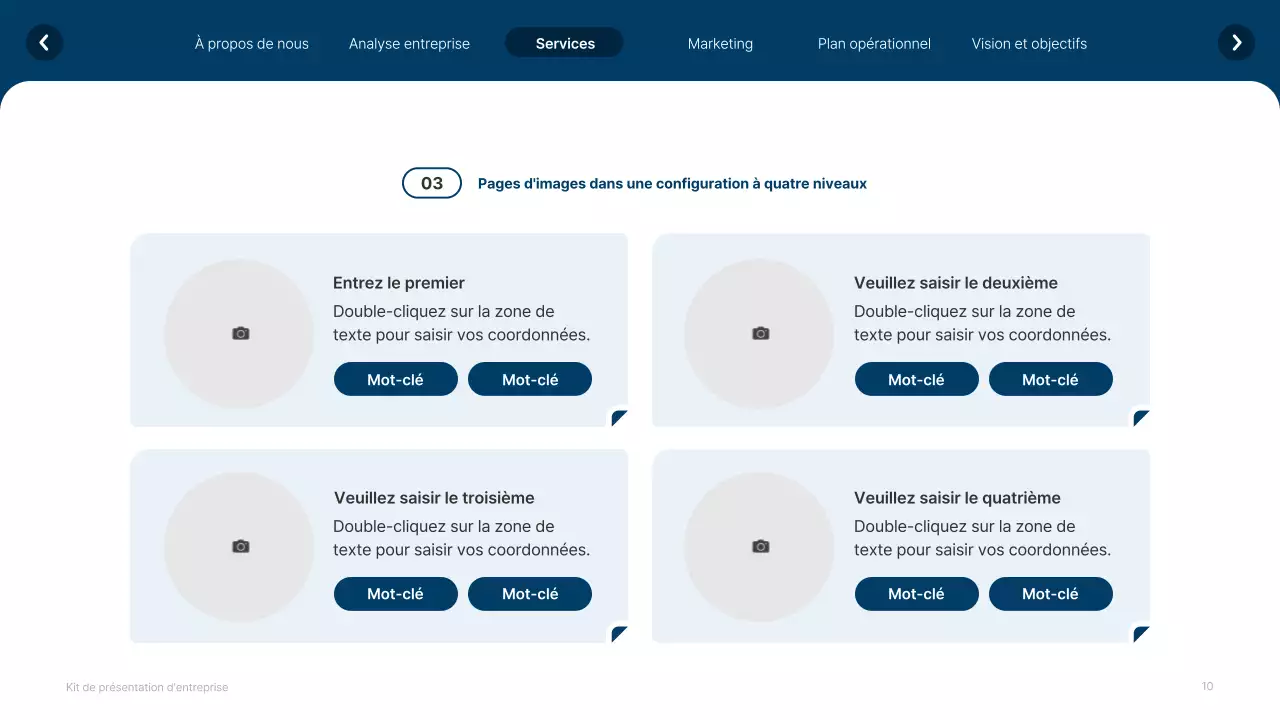 Site web simple, blanc et bleu marine, profil de l'entreprise