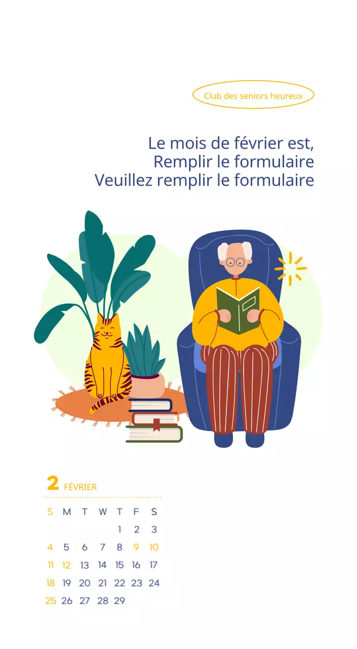 Calendrier de travail avec de belles illustrations
