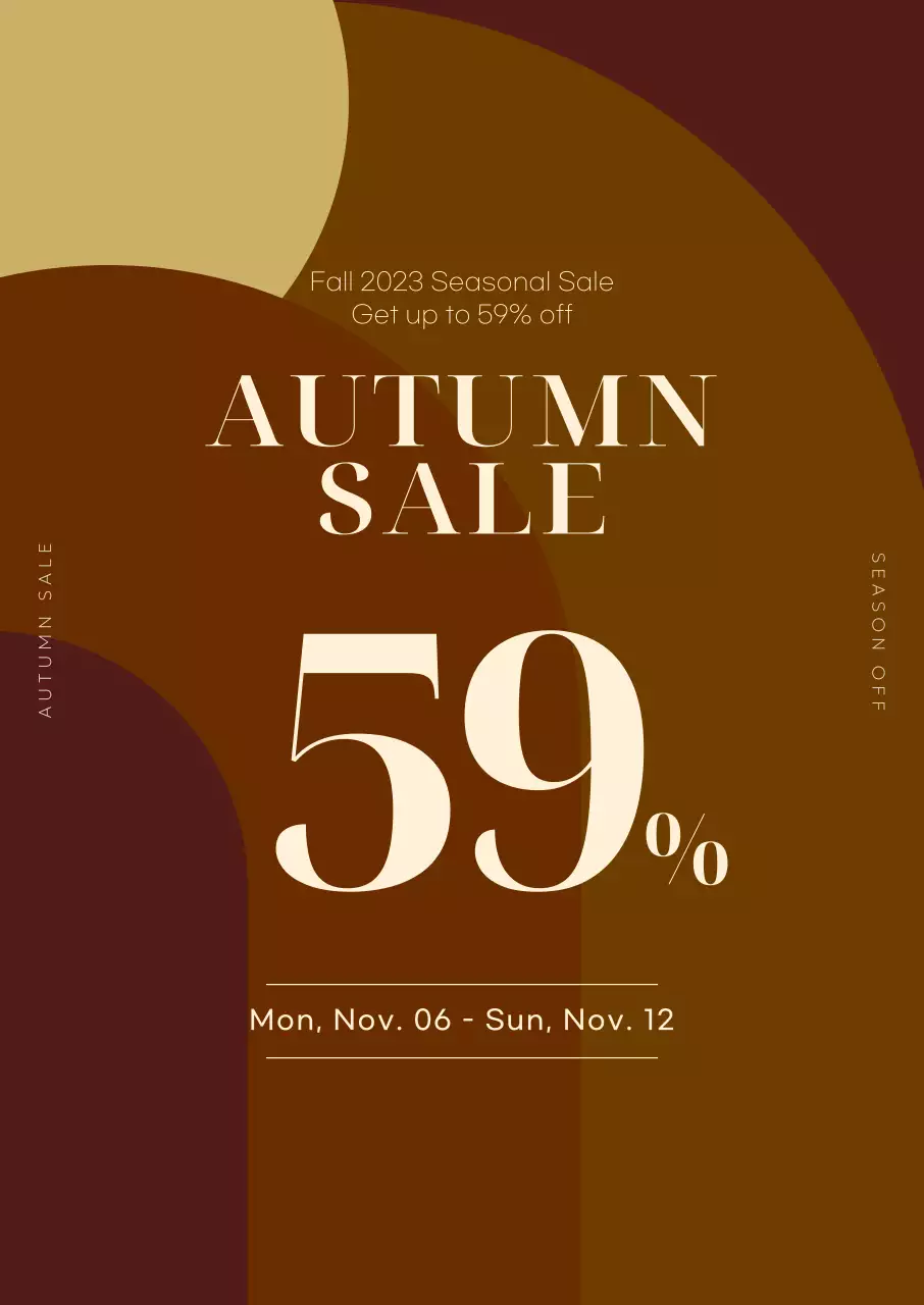 Calming fall colors with brown tones Fall promotions highlighted by a discount on a graphic background