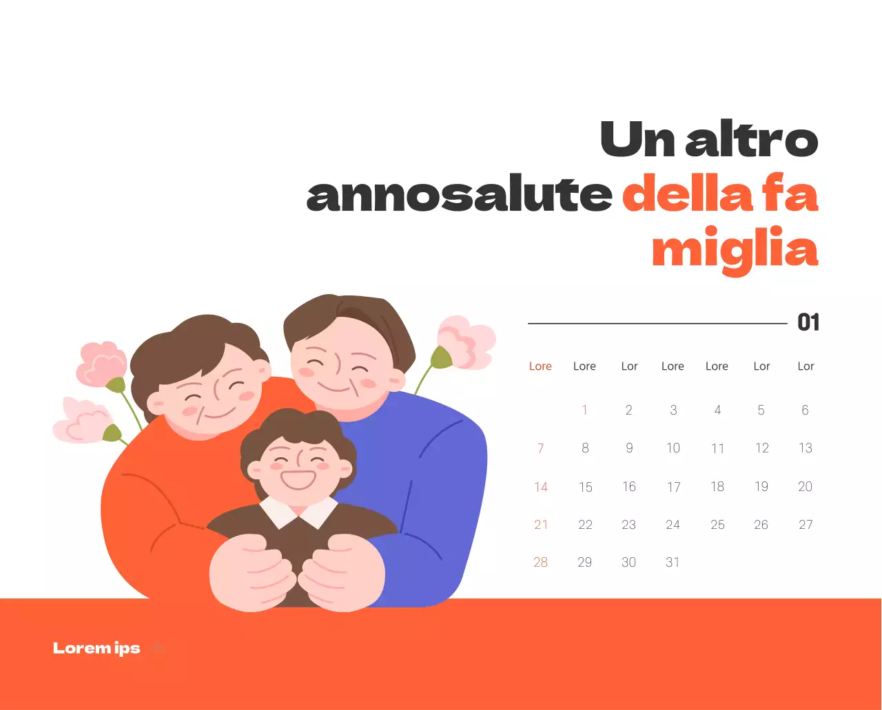 Un ospedale festivo con illustrazioni a tema salute e famiglia e accenti colorati