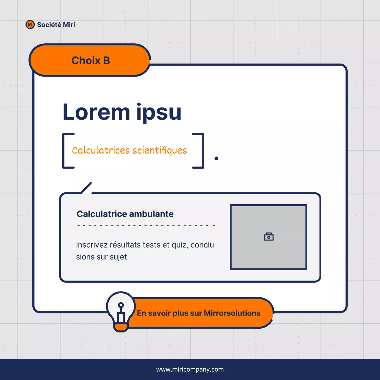 Proposition de pitch d'entreprise minimaliste en orange et bleu marine