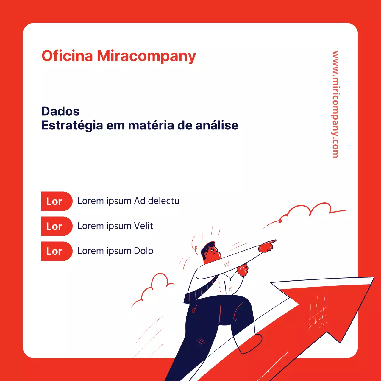 Promover um workshop de dados giro em vermelho e azul-marinho
