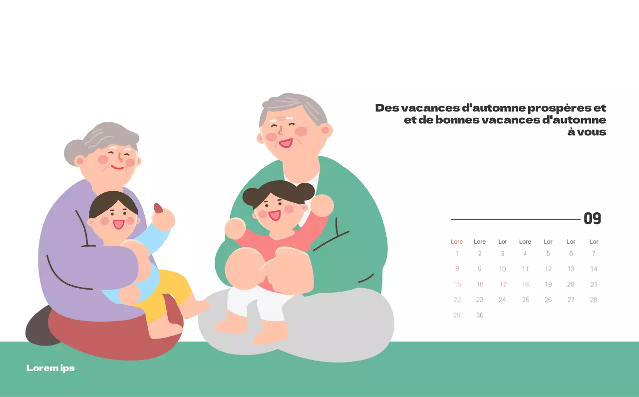 Un hôpital festif avec des illustrations sur le thème de la santé et de la famille et des accents colorés.