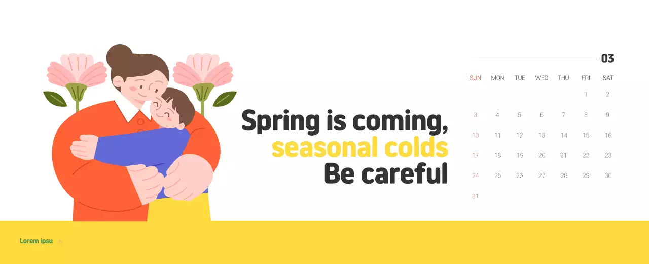 Holiday hospitals with cute illustrations and colorful accents related to health and family.