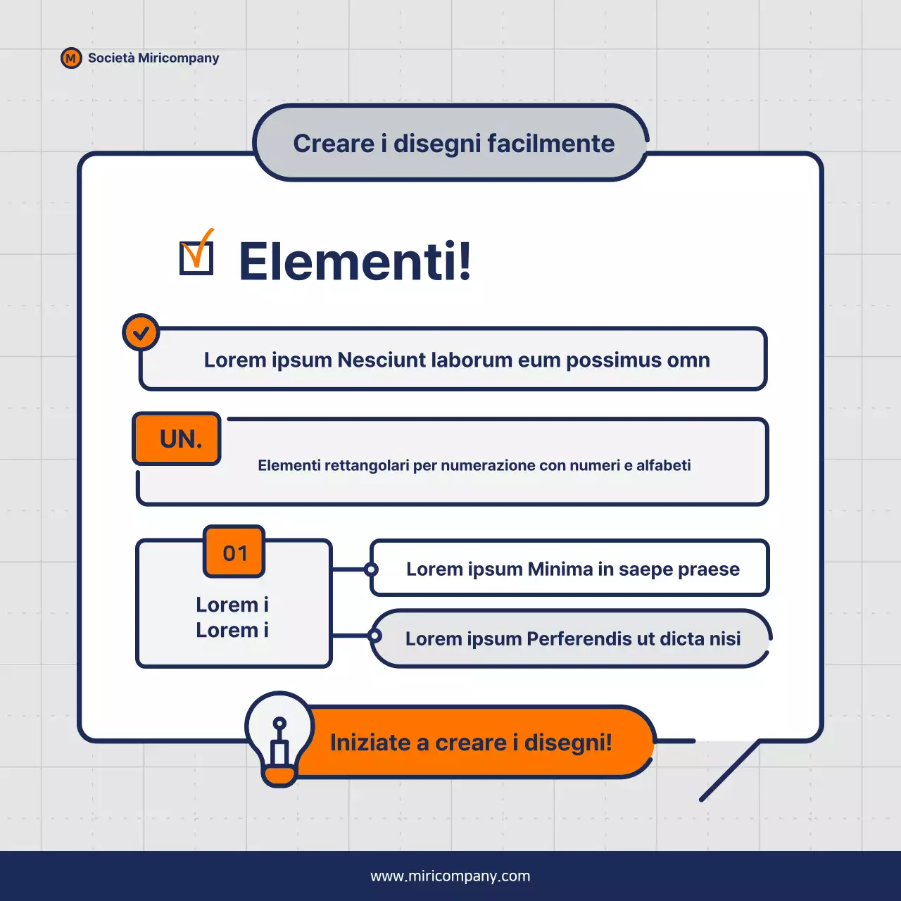Proposta di business pitch minimalista in arancione e blu navy