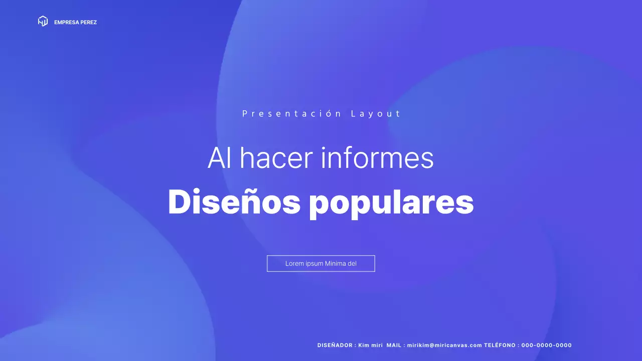 Un perfil de empresa sencillo con diseño azul
