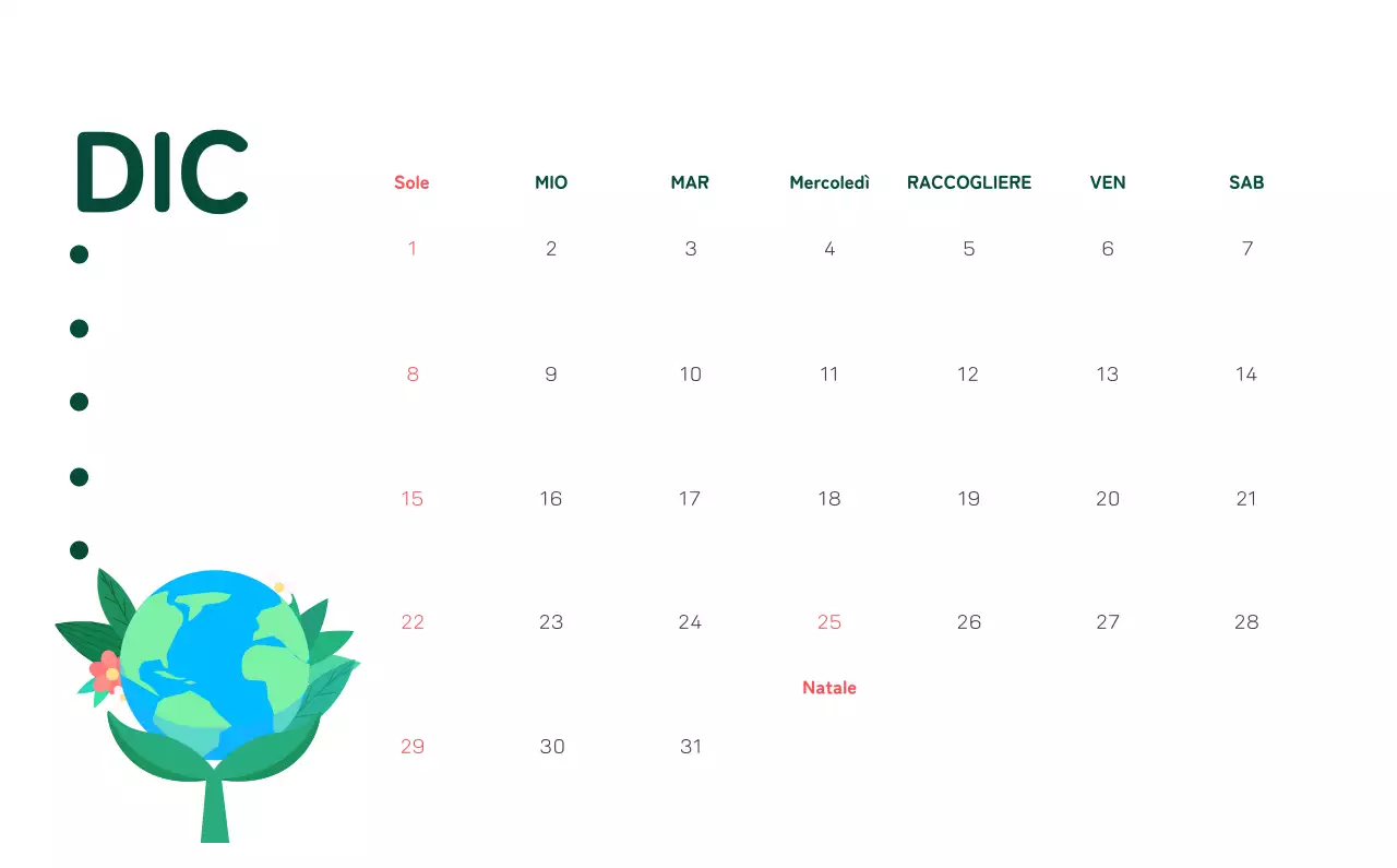 Celebrazione delle festività natalizie con illustrazioni colorate di persone e del pianeta.