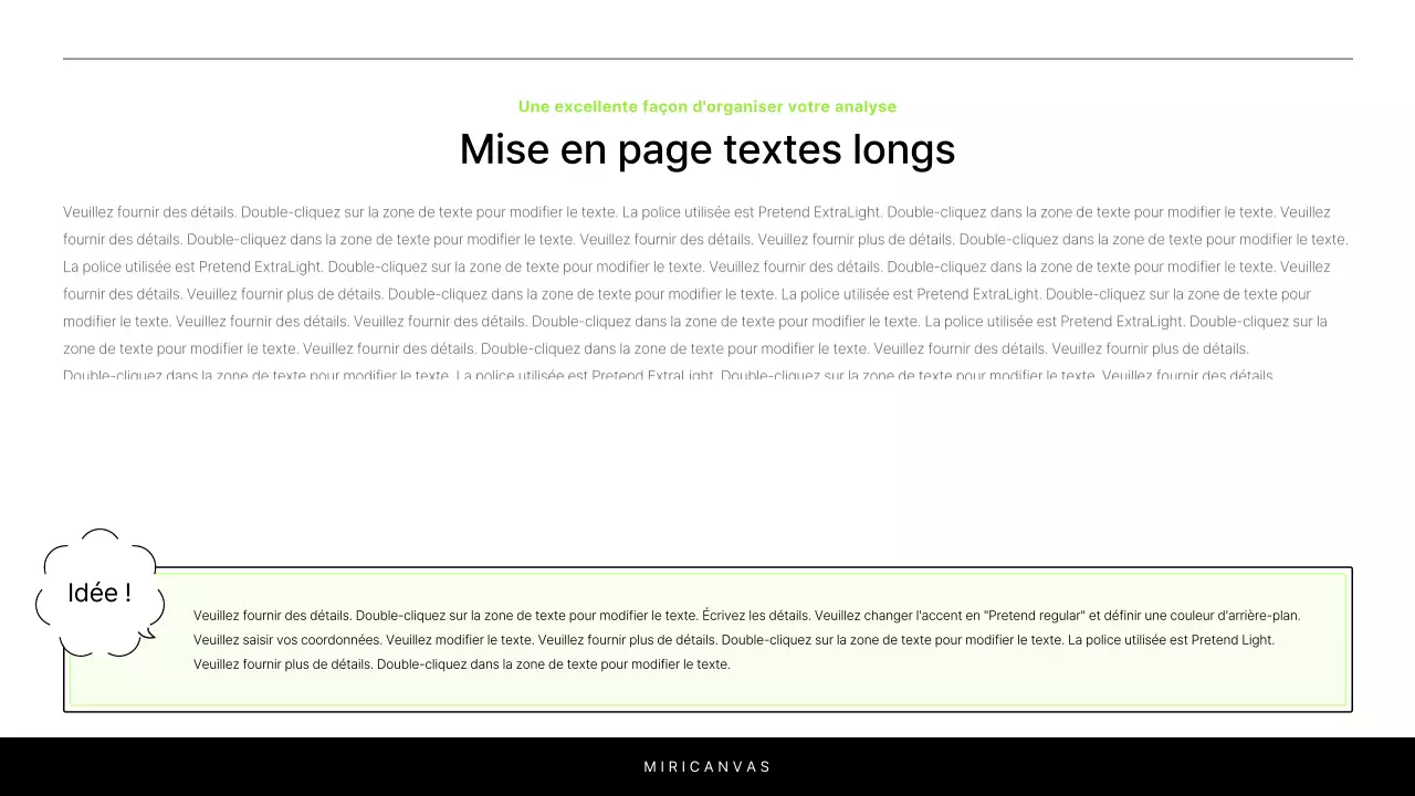 Un simple rapport blanc et chartreuse pour introduire un projet